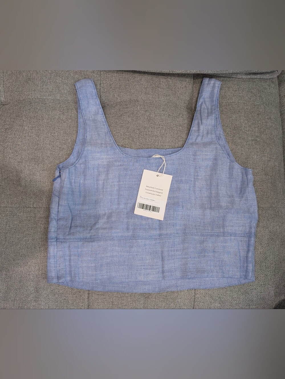 Sold Out Everlane NWOT Light Blue Women’s Linen Blend Crop Tank Top